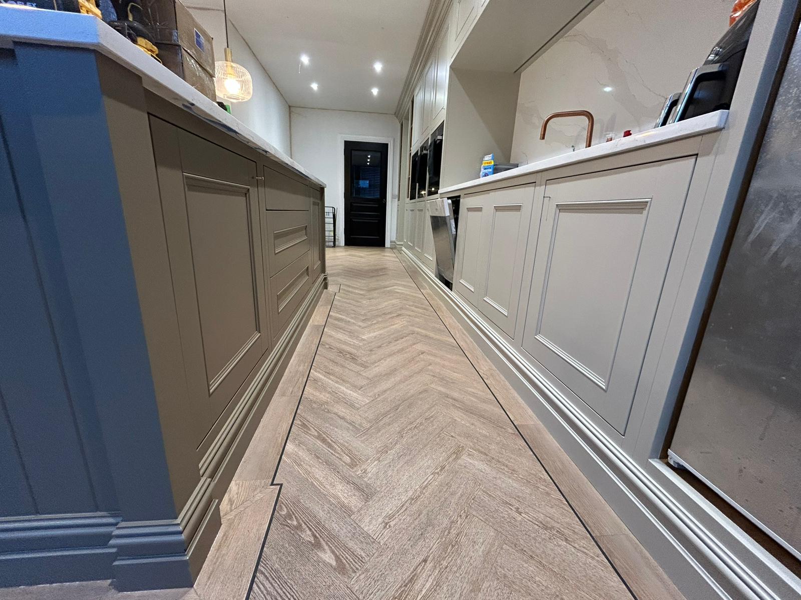 Hand-painted panelled kitchen